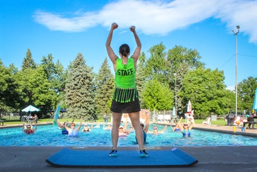 Morse Park aqua fitness class.