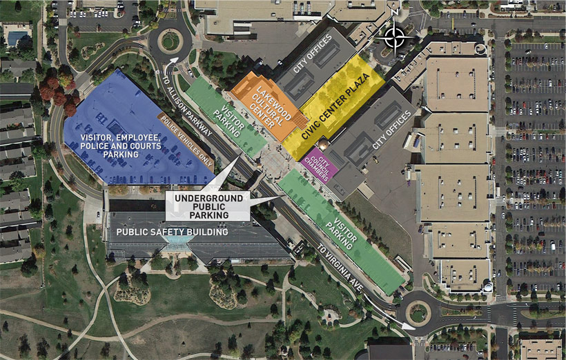 Parking map for the Civic Center