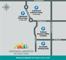 Parking map for events at Heritage Lakewood