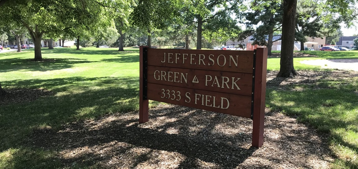 Jefferson Green Park and sign