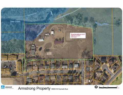 Map showing the acres adjacent to Bear Creek Greenbelt. 