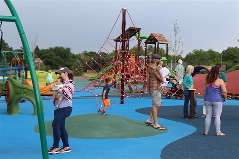 The new Carmody Park welcomes visitors at its grand opening.