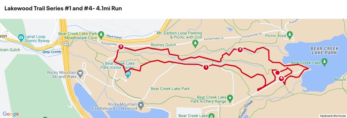 trail running map route 1 and 4