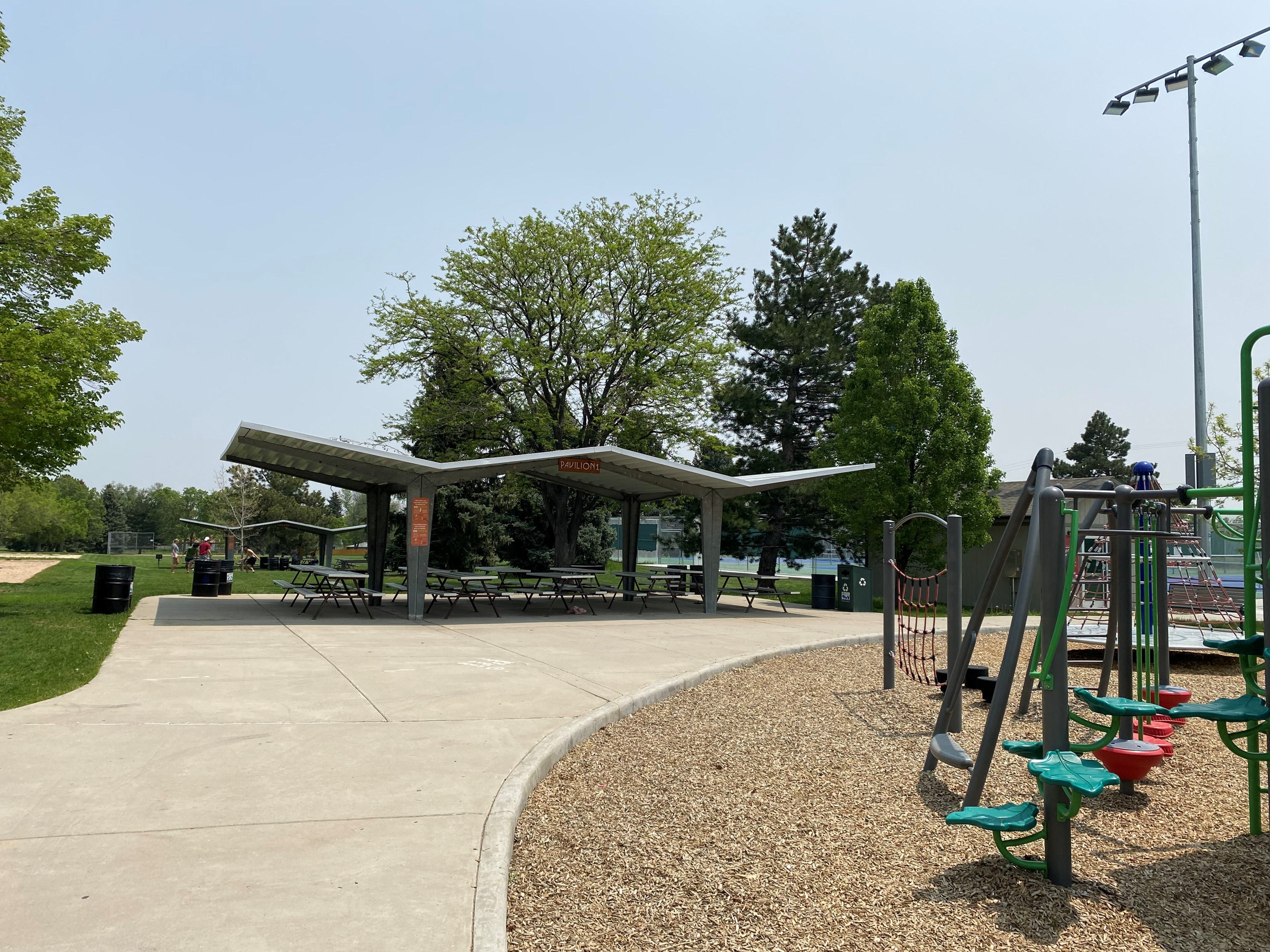 Lakewood Park reservable picnic shelter number 1 with playground