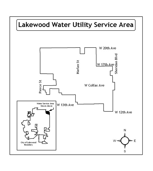 Map of Lakewood's Water Utility Service Area