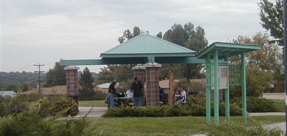 Walker Brand Park picnic shelter and tables