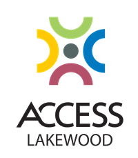 Access Lakewood logo of four half circles in green, blue, red and yellow