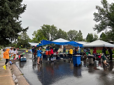 The O’Kane Park Neighborhood Association hosted a National Night Out potluck that drew a nice crowd despite the rain.