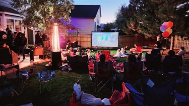 Coyote Gulch neighbors gathered for a family-friendly movie night.